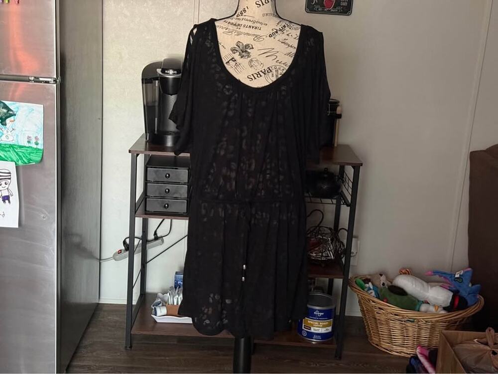 Women’s Catalina Black Swim Coverup Top Size 1X